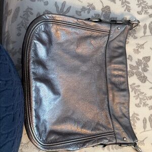 Coach Gray Leather Hobo Bag